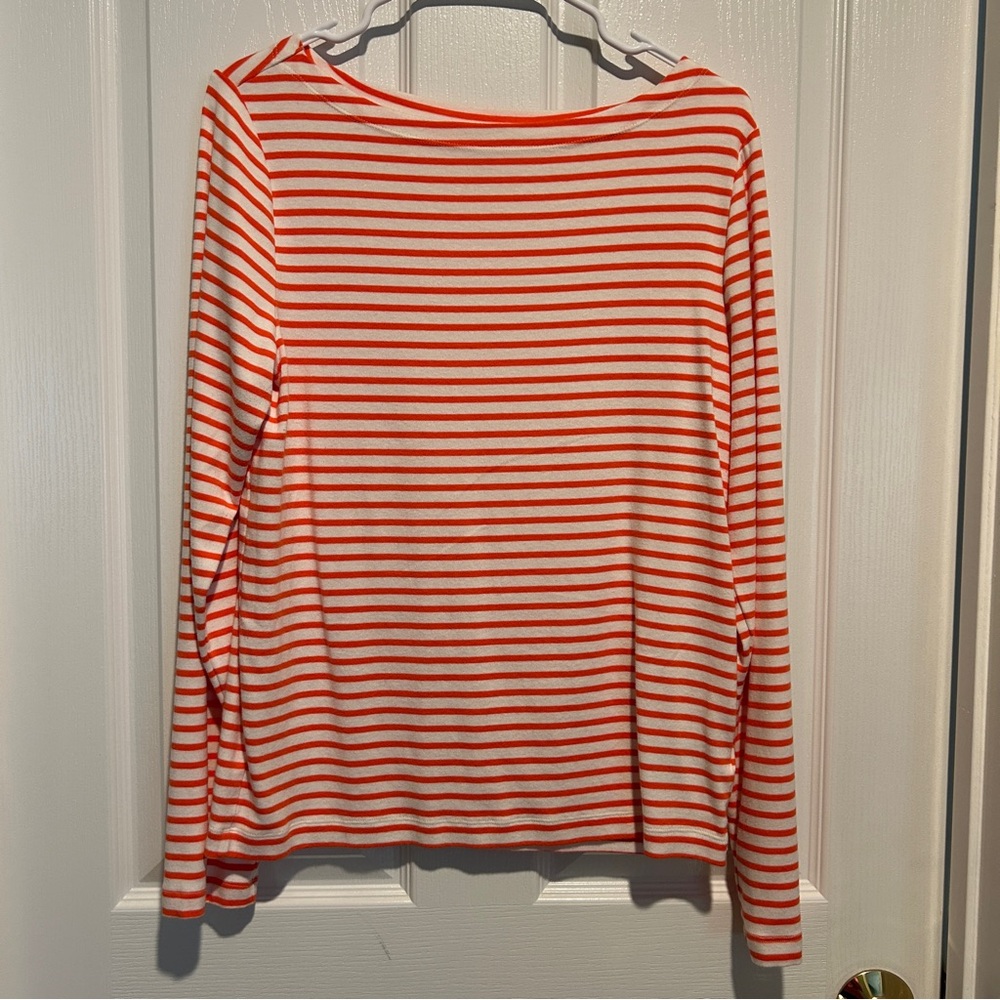 Red and White Striped Women's Top